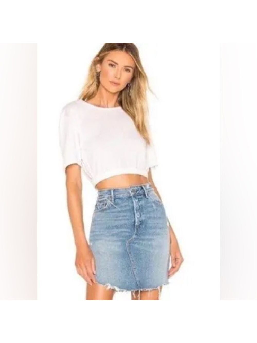 GRLFRND Rhoda Denim Mini Skirt in Passenger Side Sz 30